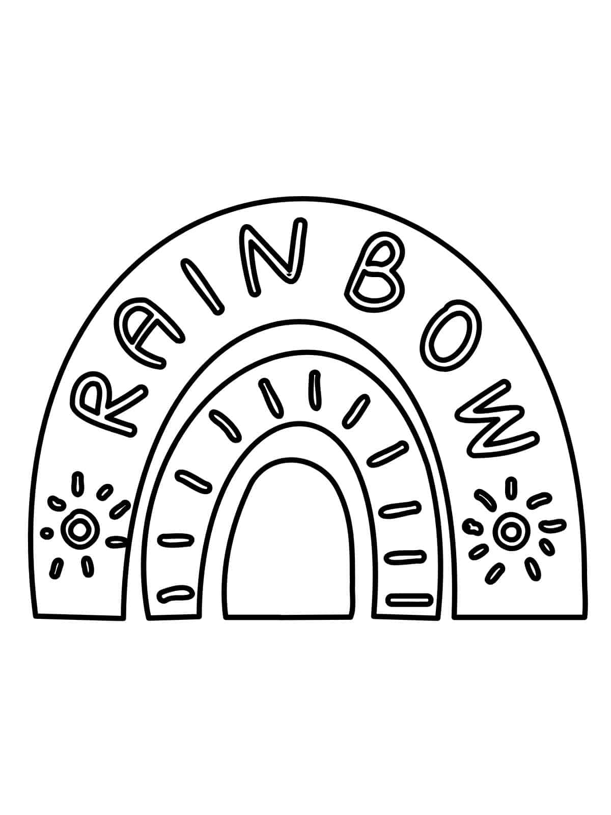 Easy Rainbow Coloring Pages