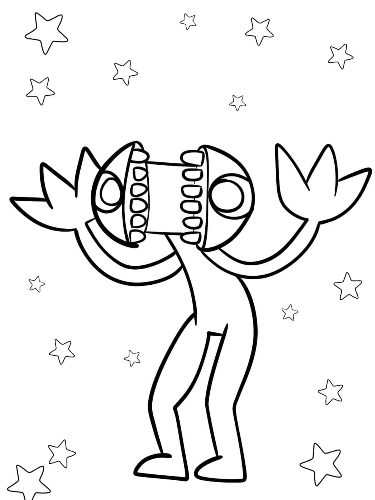 Easy Rainbow Friends Coloring Pages