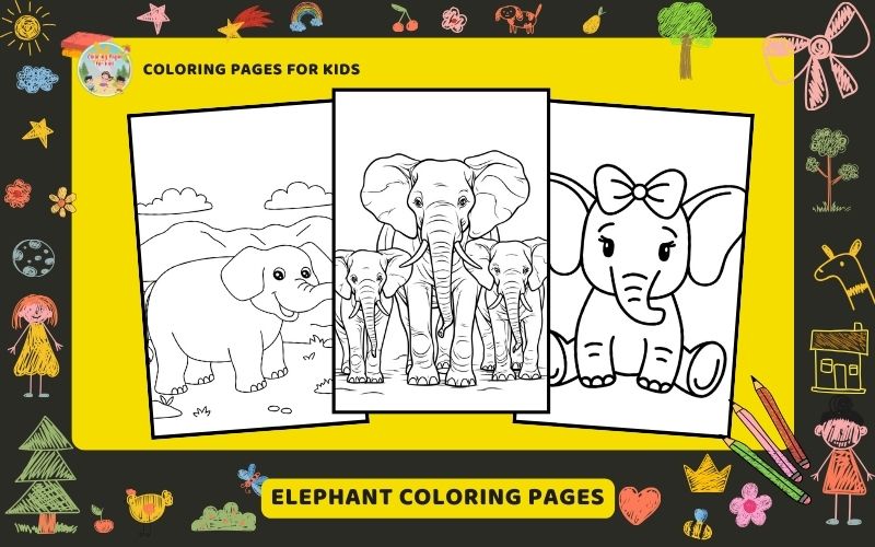 Elephant Coloring Pages Featured Image