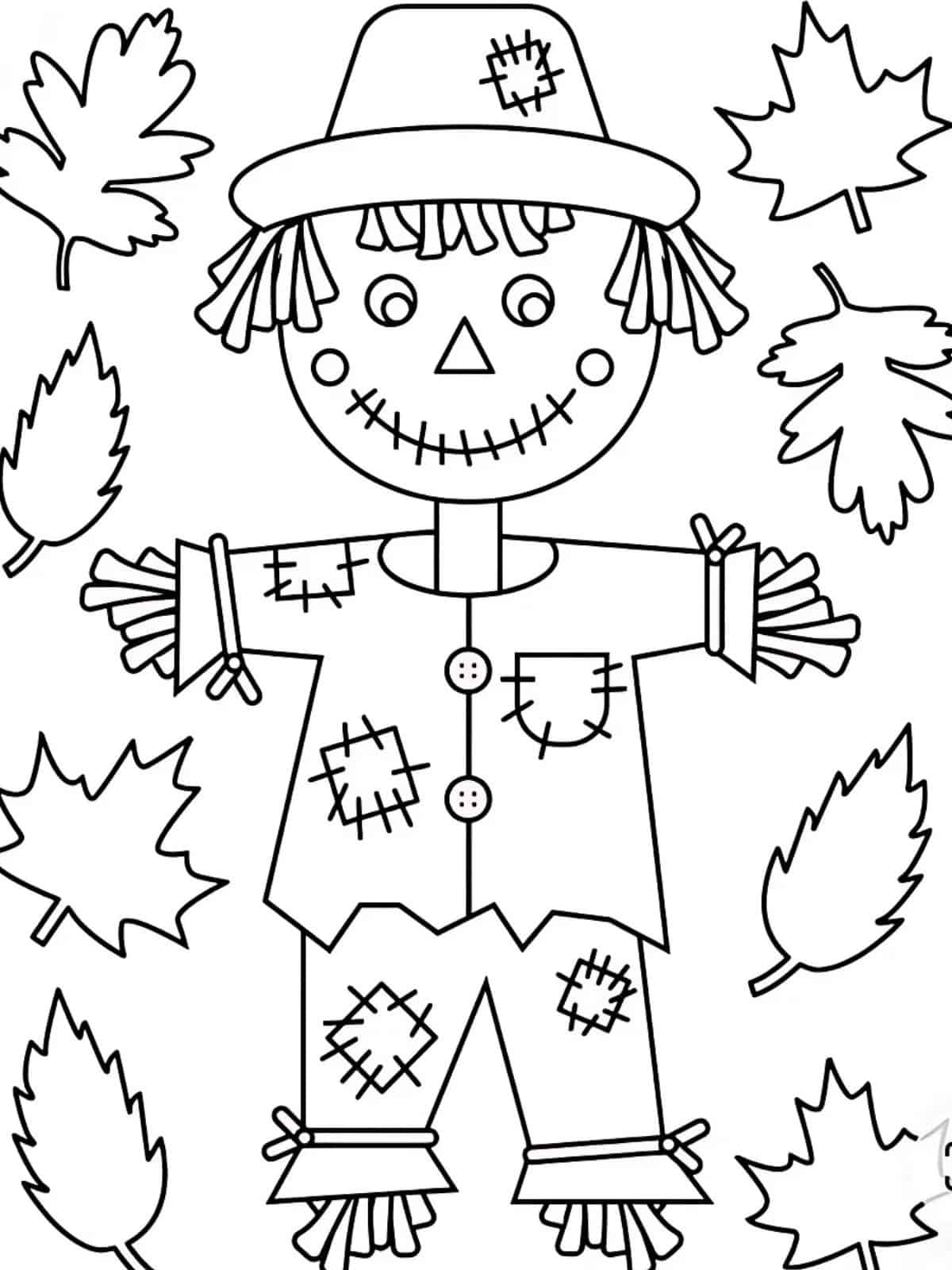 Elm Leaves November Coloring Pages