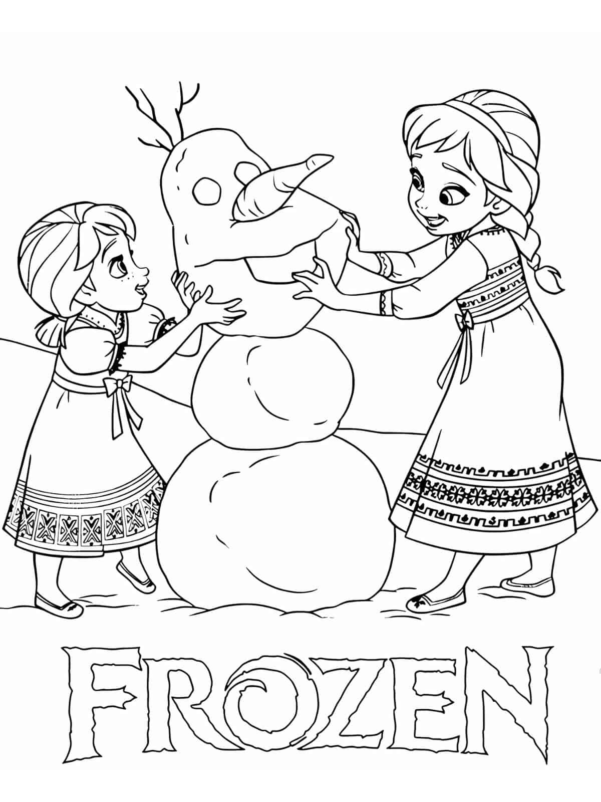 Elsa Meeting Anna Coloring Pages