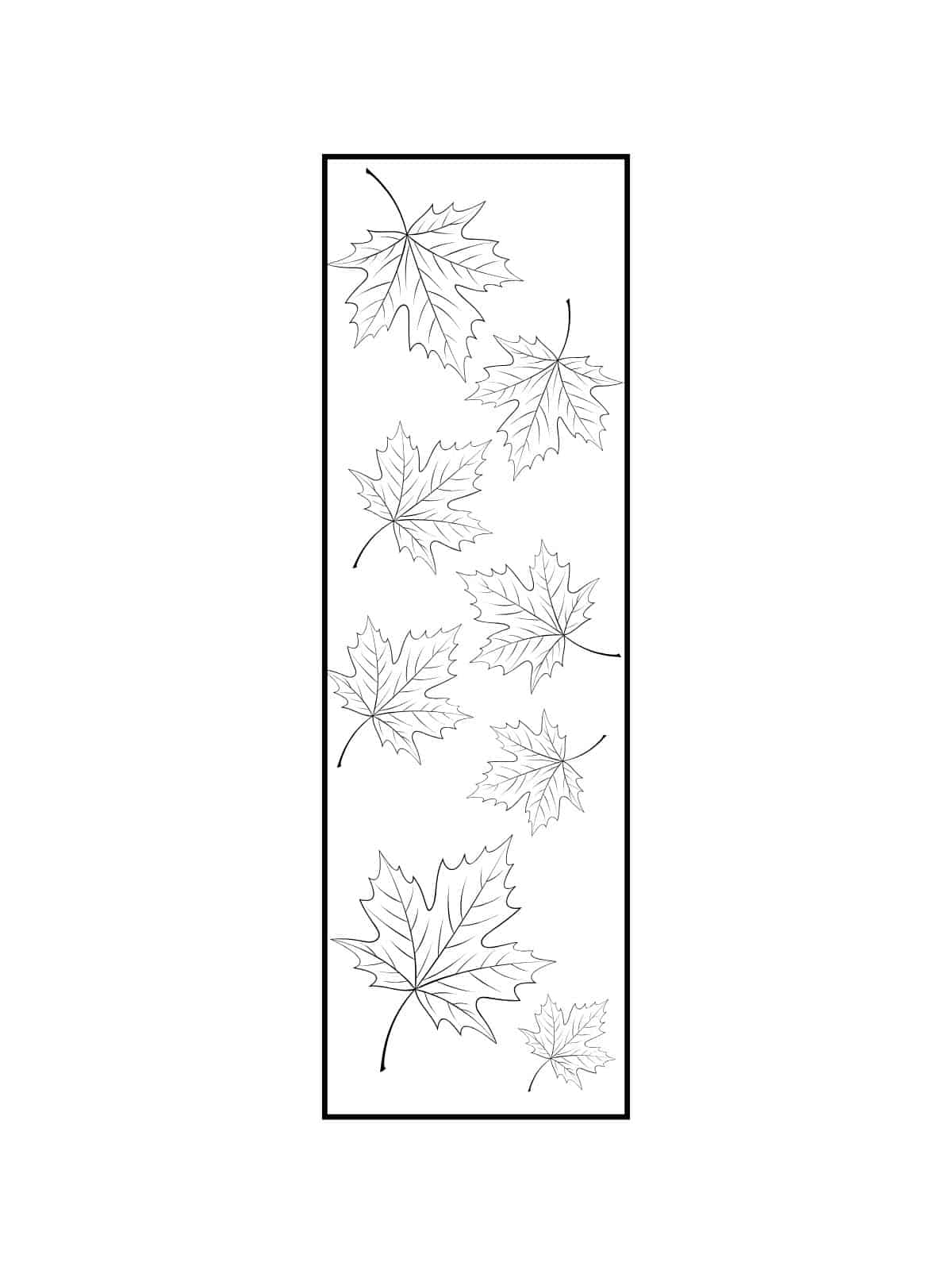 Fall Leaves Bookmark Coloring Pages