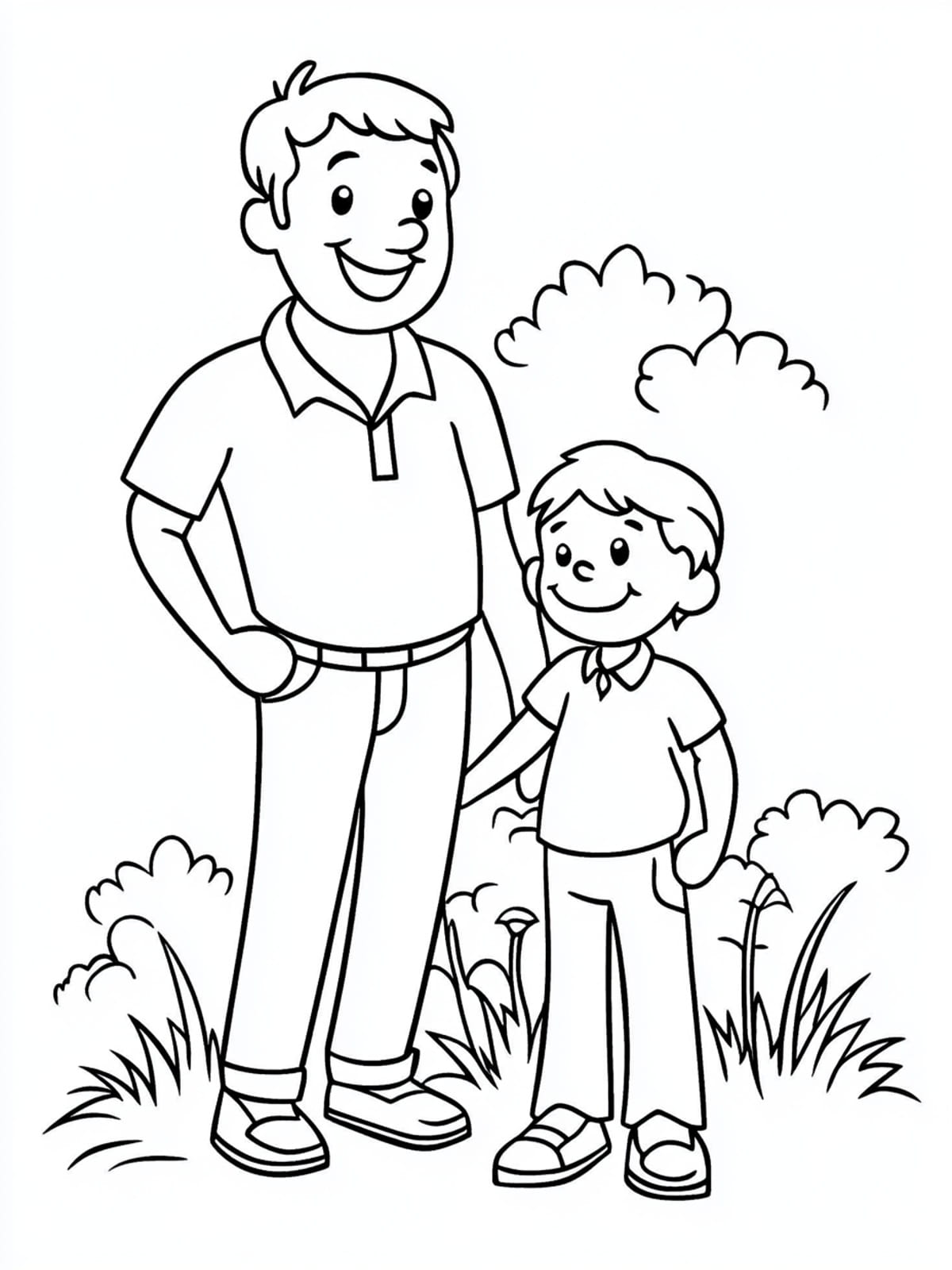 Father Child Activities Fathers Day Coloring Page