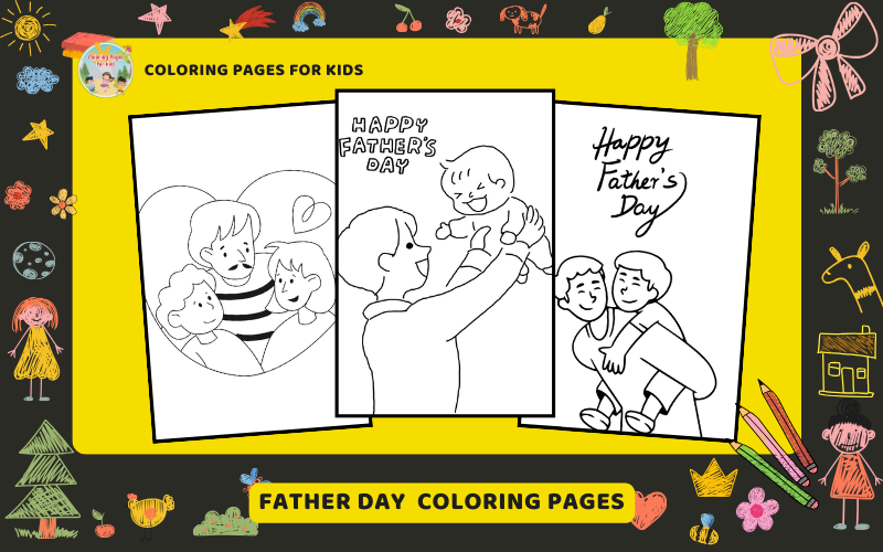 Father Day Coloring Pages Featured Image