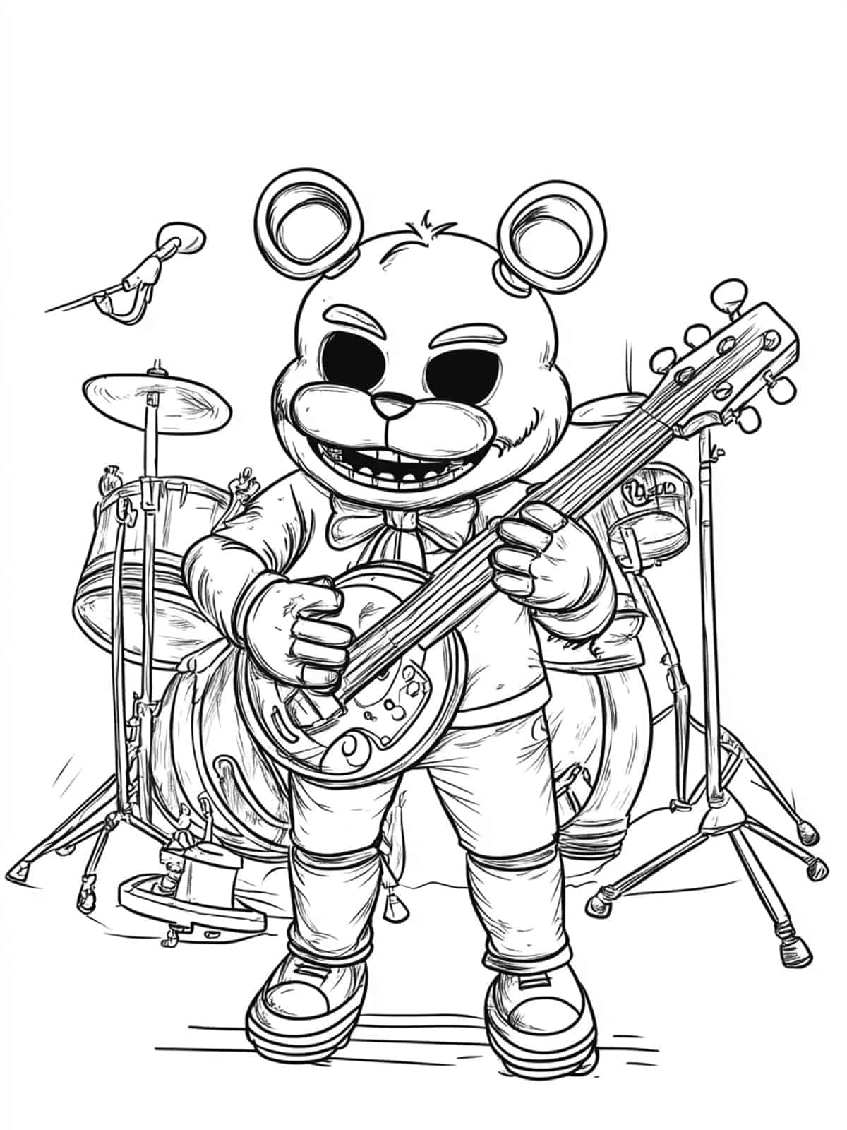 Fazbears Band Five Nights At Freddys Coloring Page