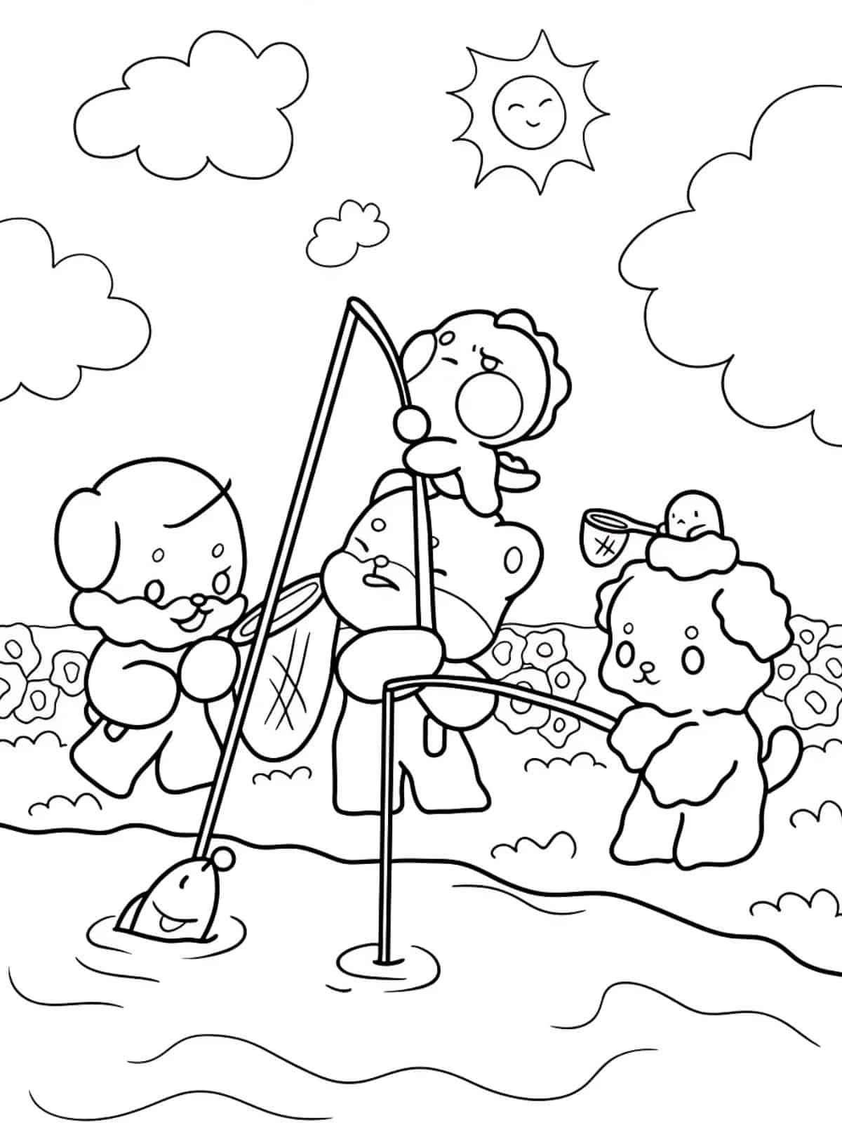 Fishing Bobbie Goods Coloring Sheets