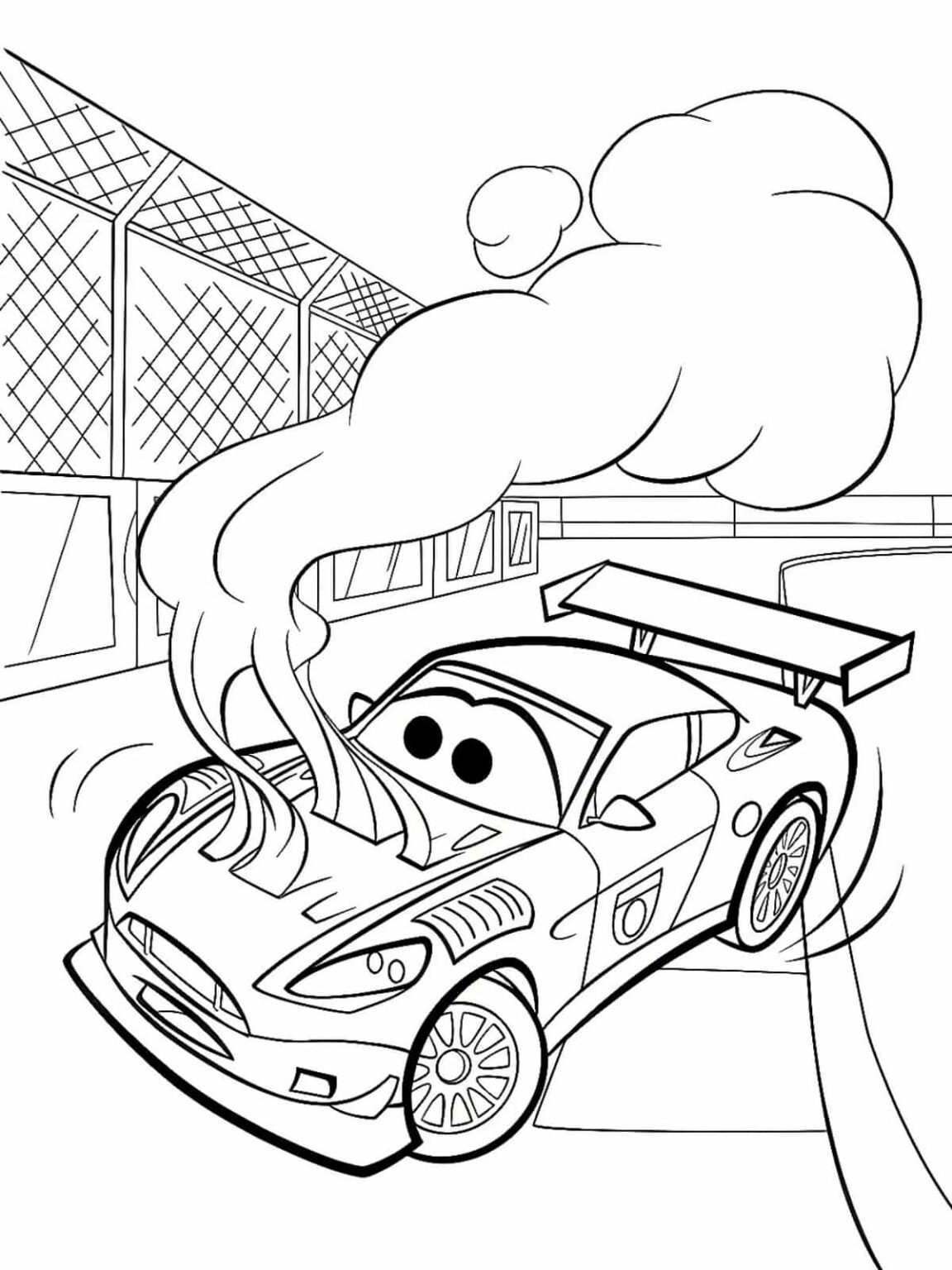 40 Disney Cars Coloring Pages - Flo Vitesses Racing Team Coloring Pages 1152x1536 