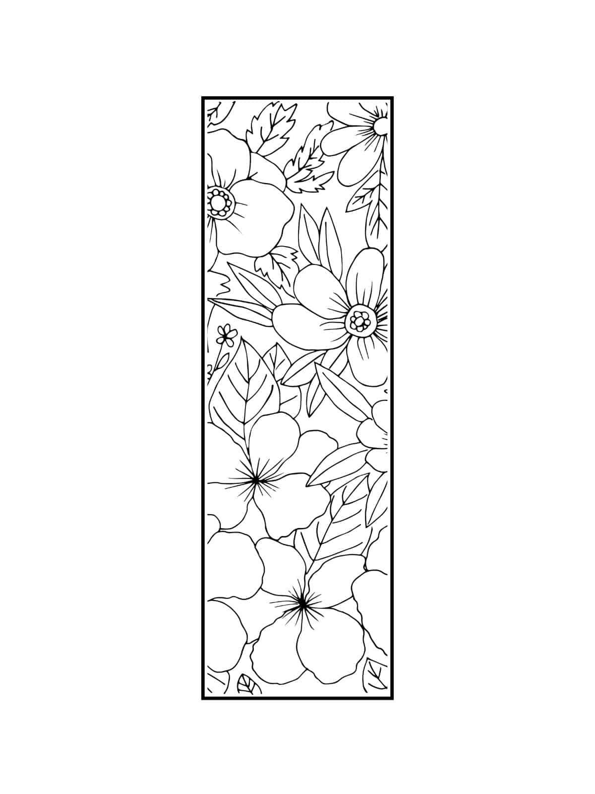 Flower Bookmark Coloring Pages