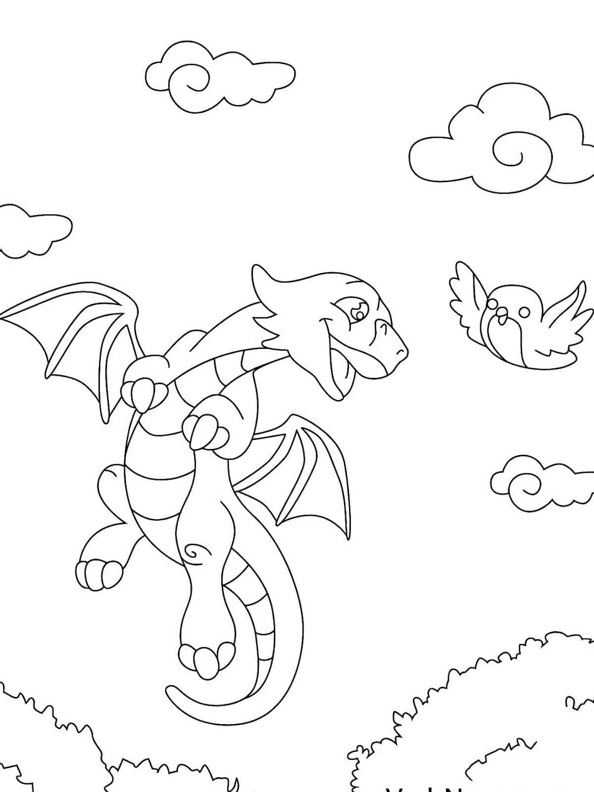 Flying Dragon Coloring Page