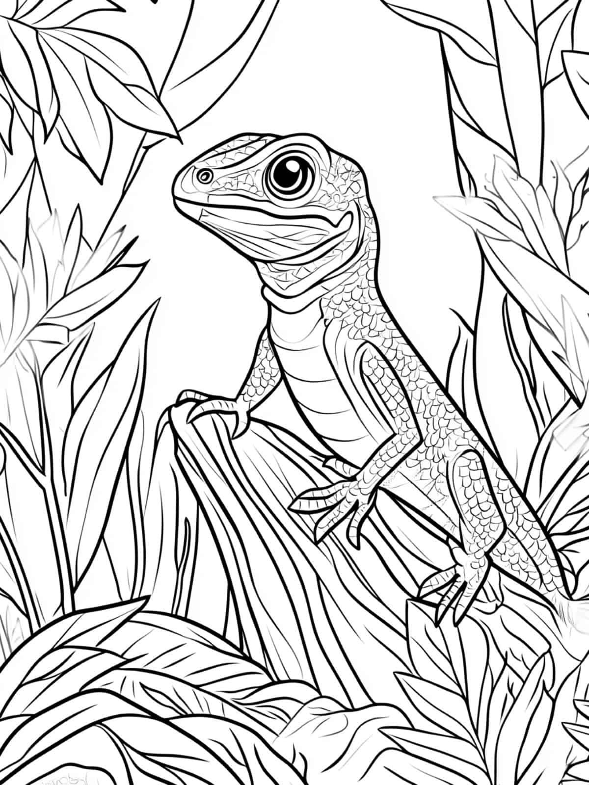 Flying Lizard Coloring Page