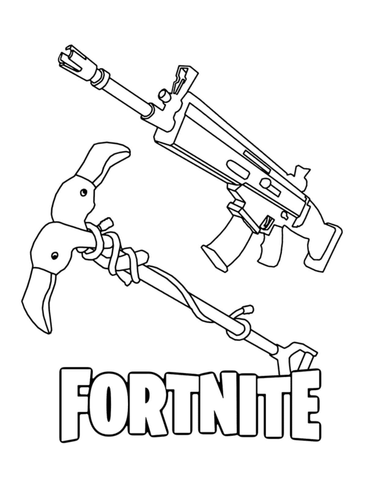 Fortnite Pickaxe Coloring Page