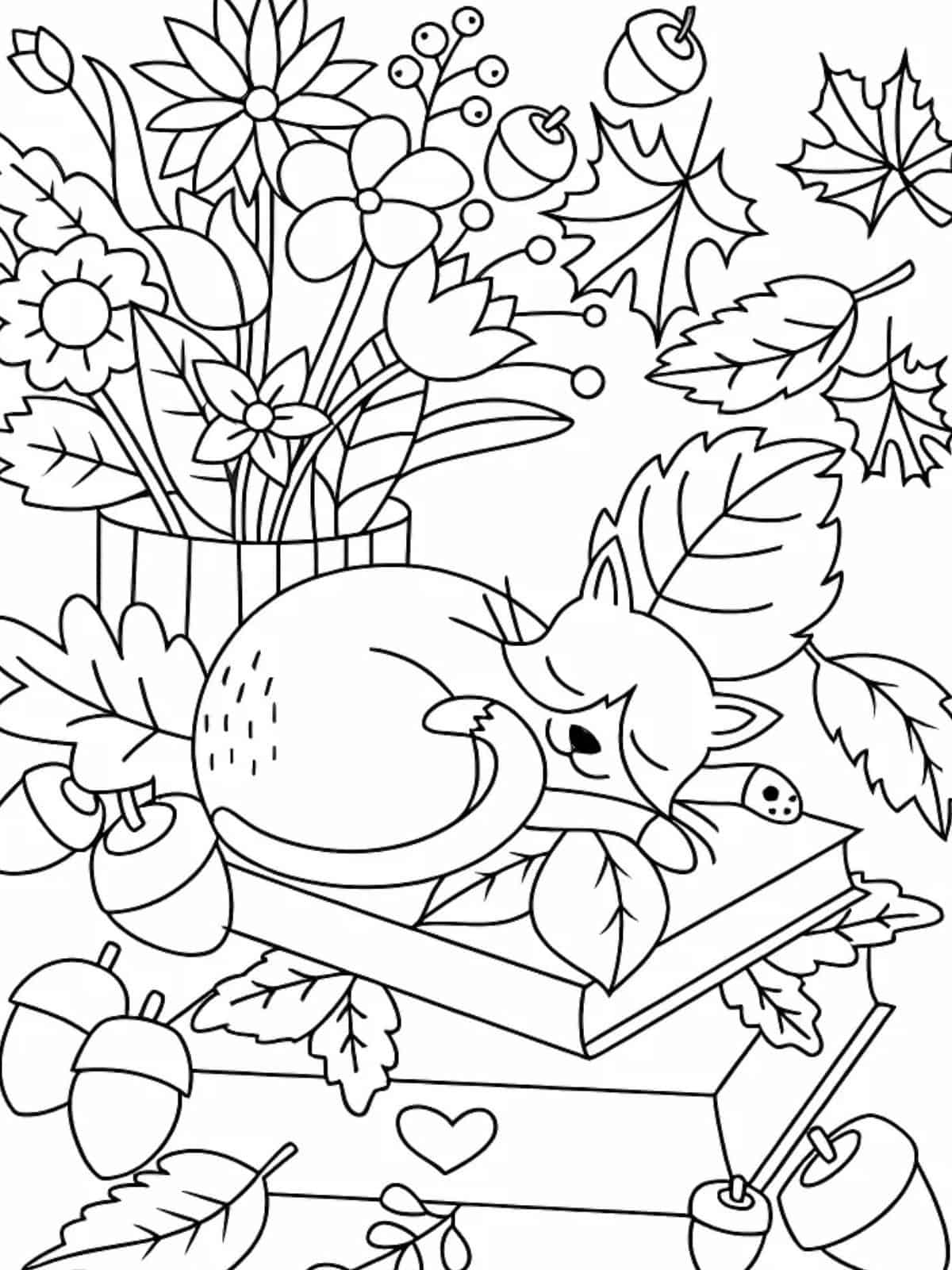 Fox November Coloring Pages