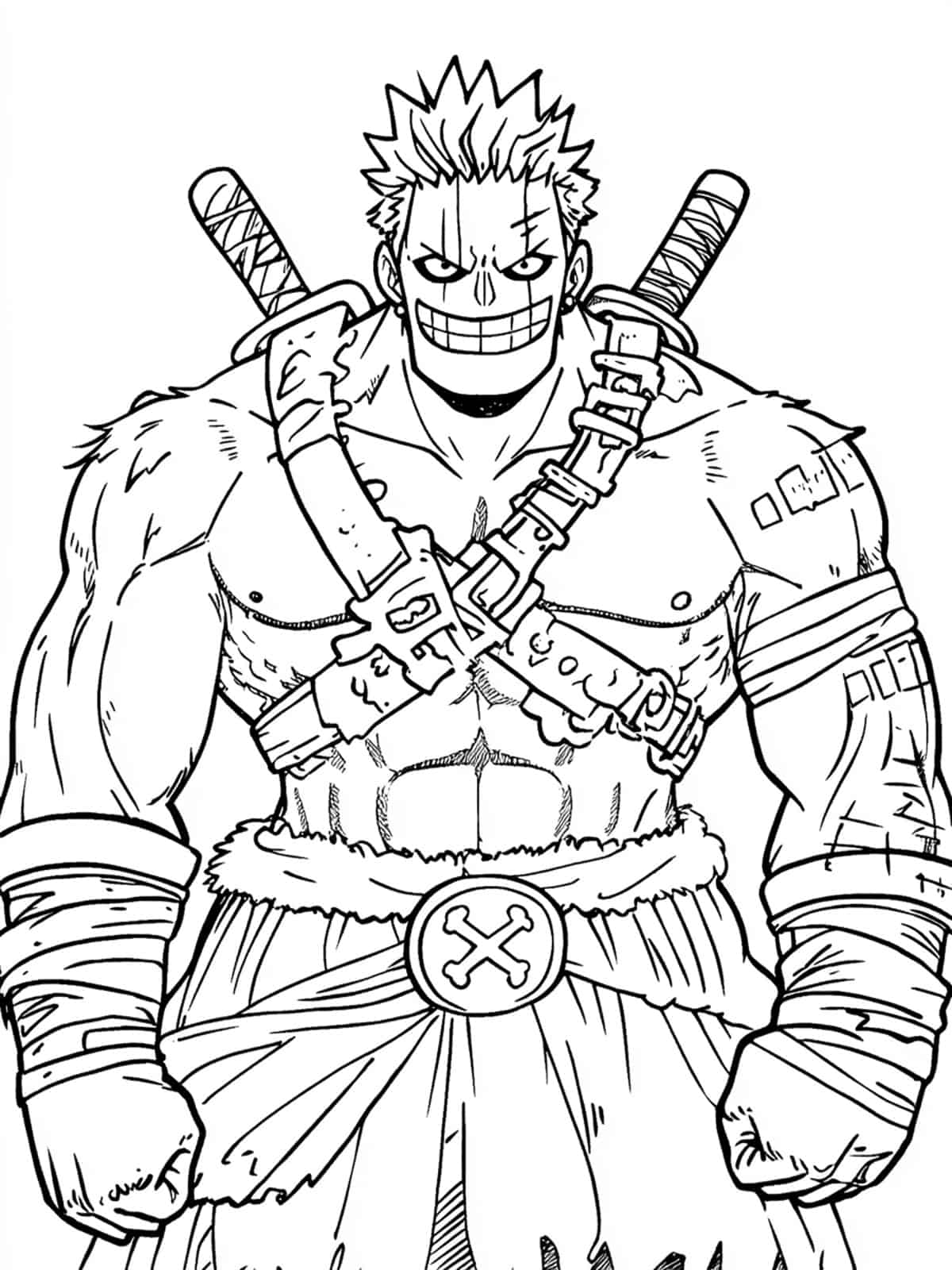 Franky One Piece Coloring Page Simple