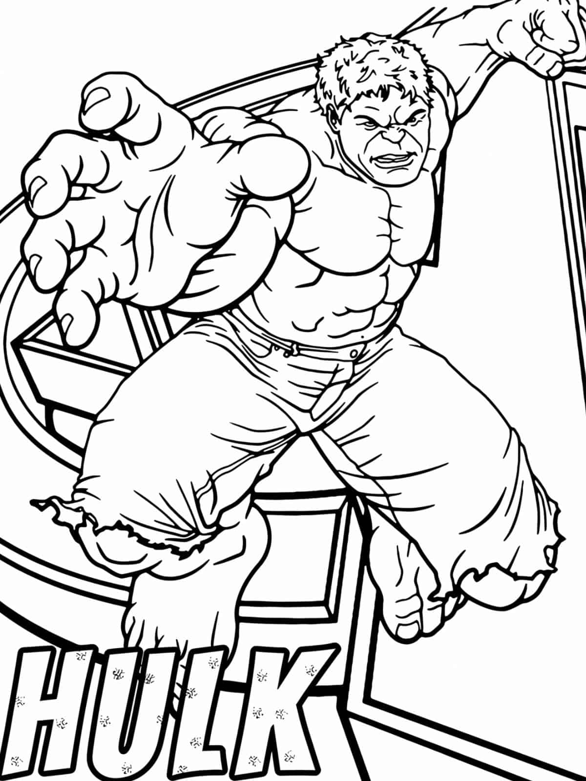 Free The Avengers Hulk Coloring Sheets