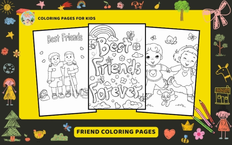 Friend Coloring Pages Featured Image