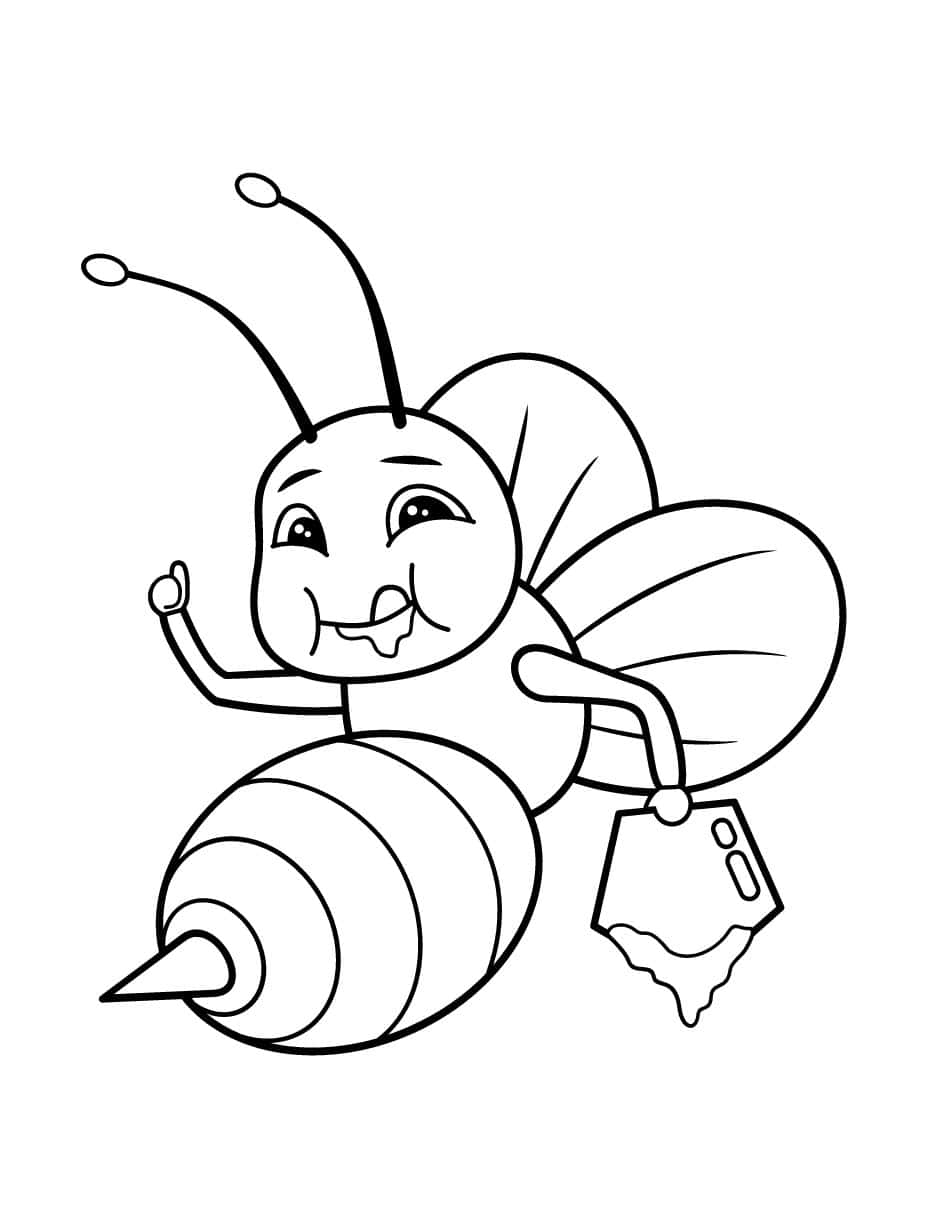 Friendly Bee Coloring Pages