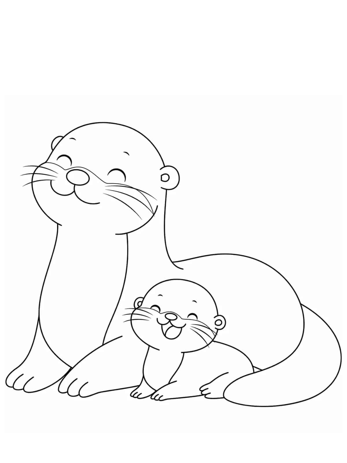 Friendly Otter Coloring Pages