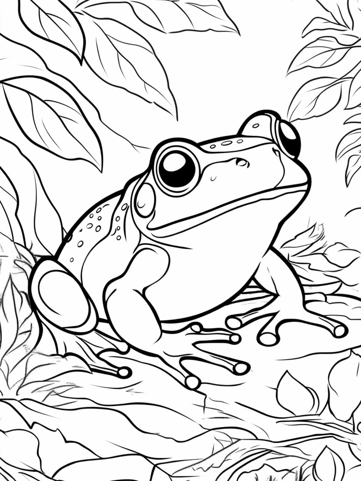 Frog At Night Coloring Pages