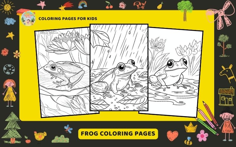 Frog Coloring Pages Featured Image