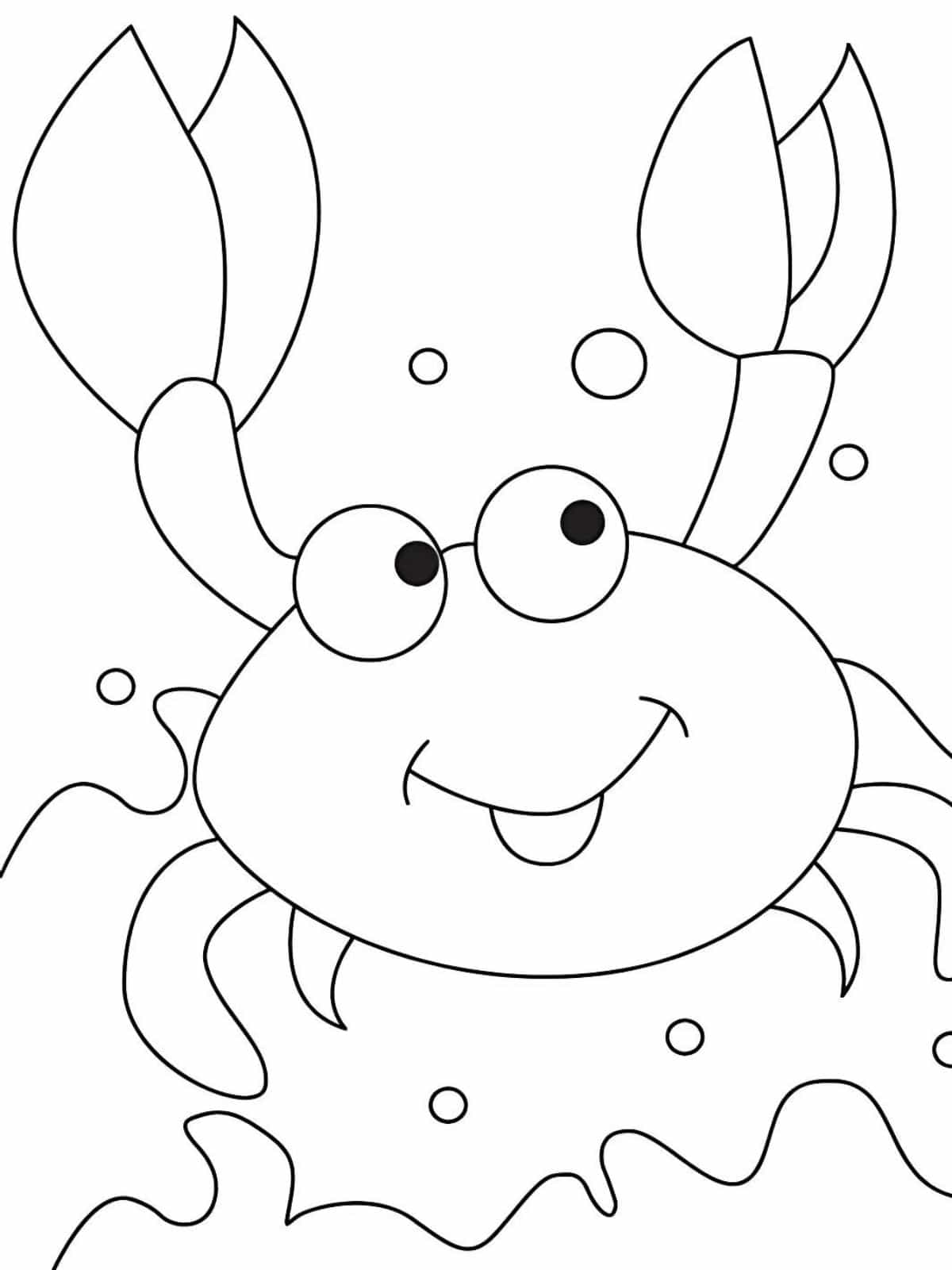 Funny Crabs Dancing On The Beach Coloring