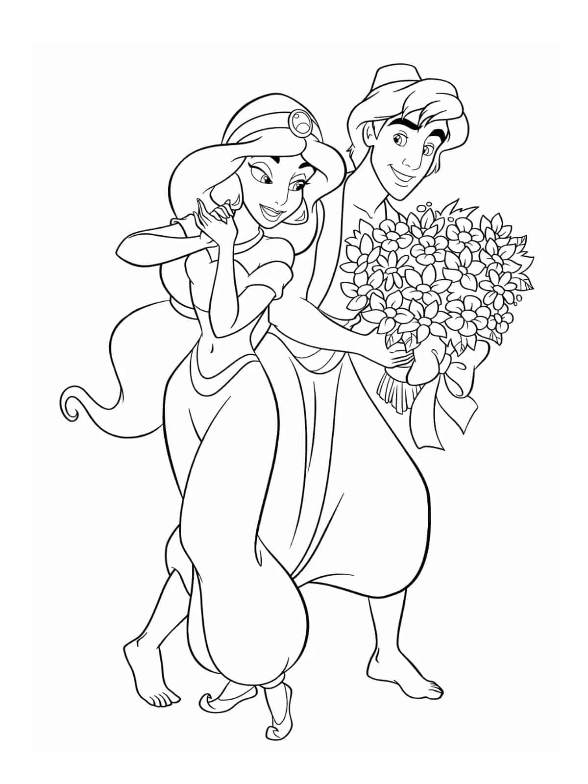 Funny Jasmine Princess Coloring Pages