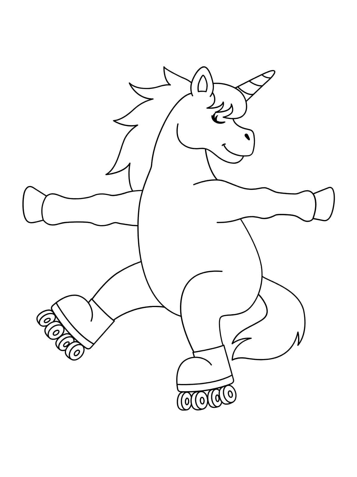 Funny Unicorn Coloring Page