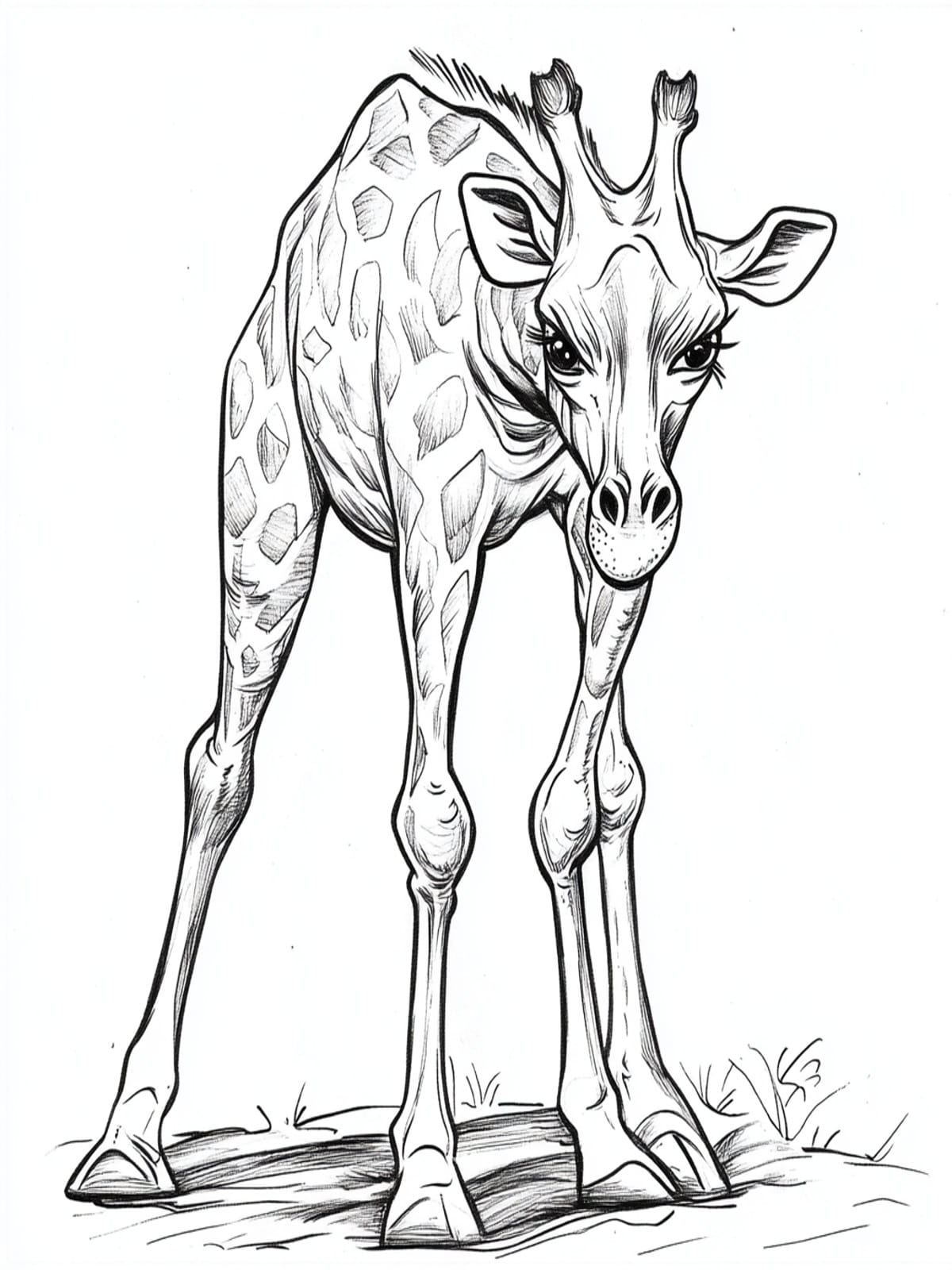 Giraffe Stretching Neck Coloring Pages