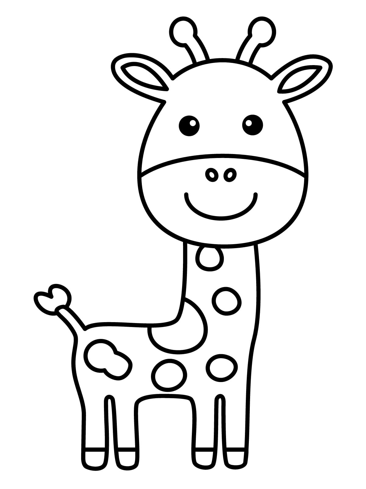 Giraffe Themed Coloring Pages For Kids