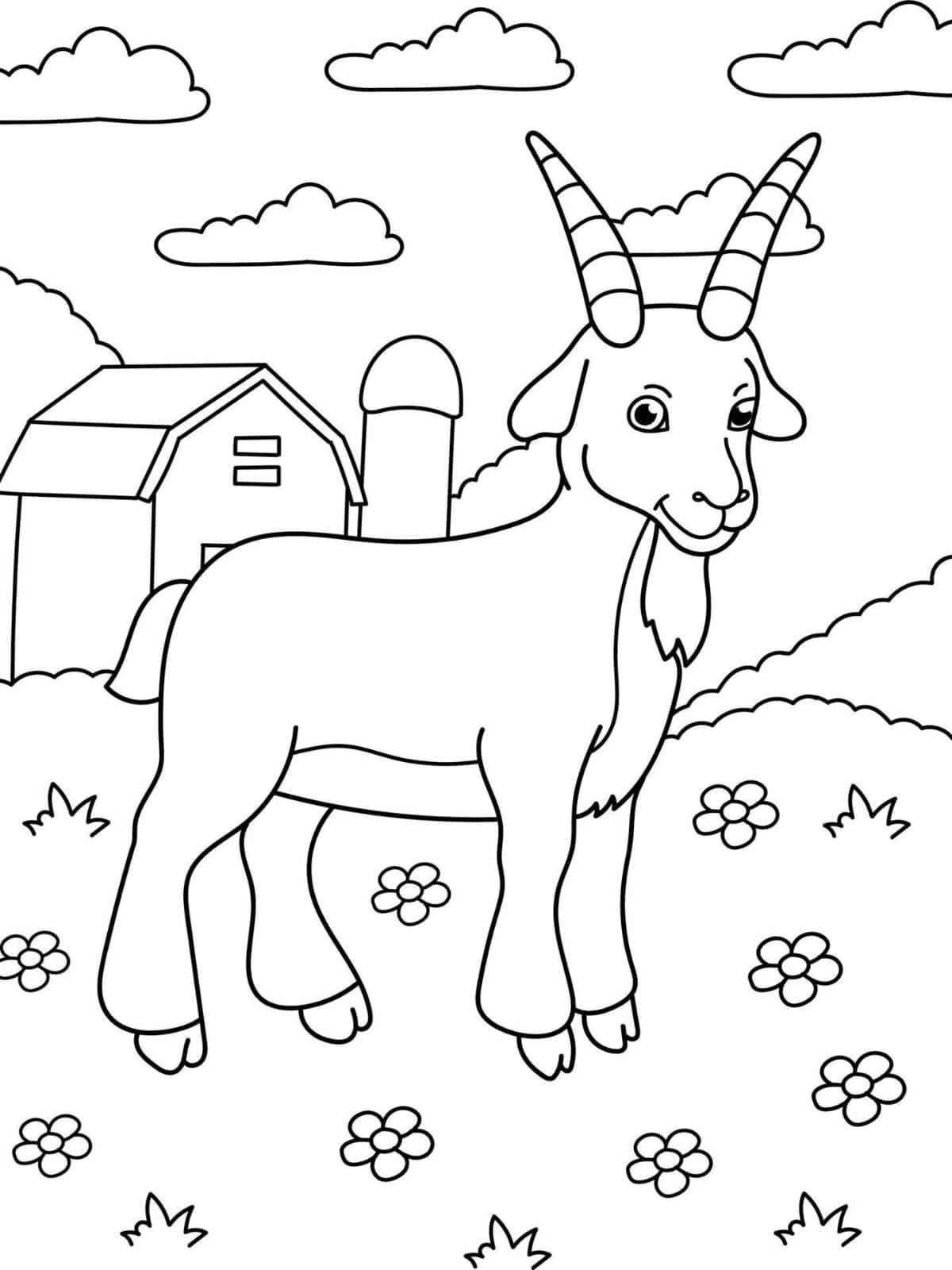 Goat Standing Tall Coloring Sheets