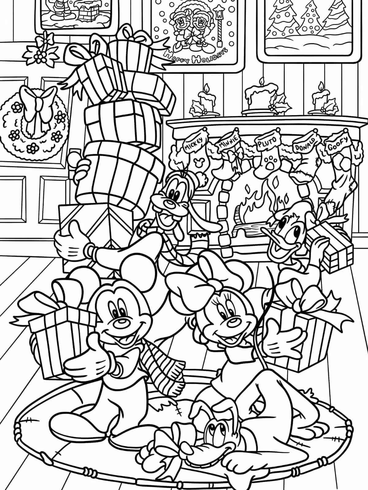 Goofy Dog Christmas Coloring Pages