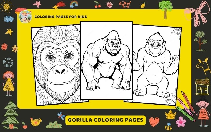 Gorilla Coloring Pages Featured Image