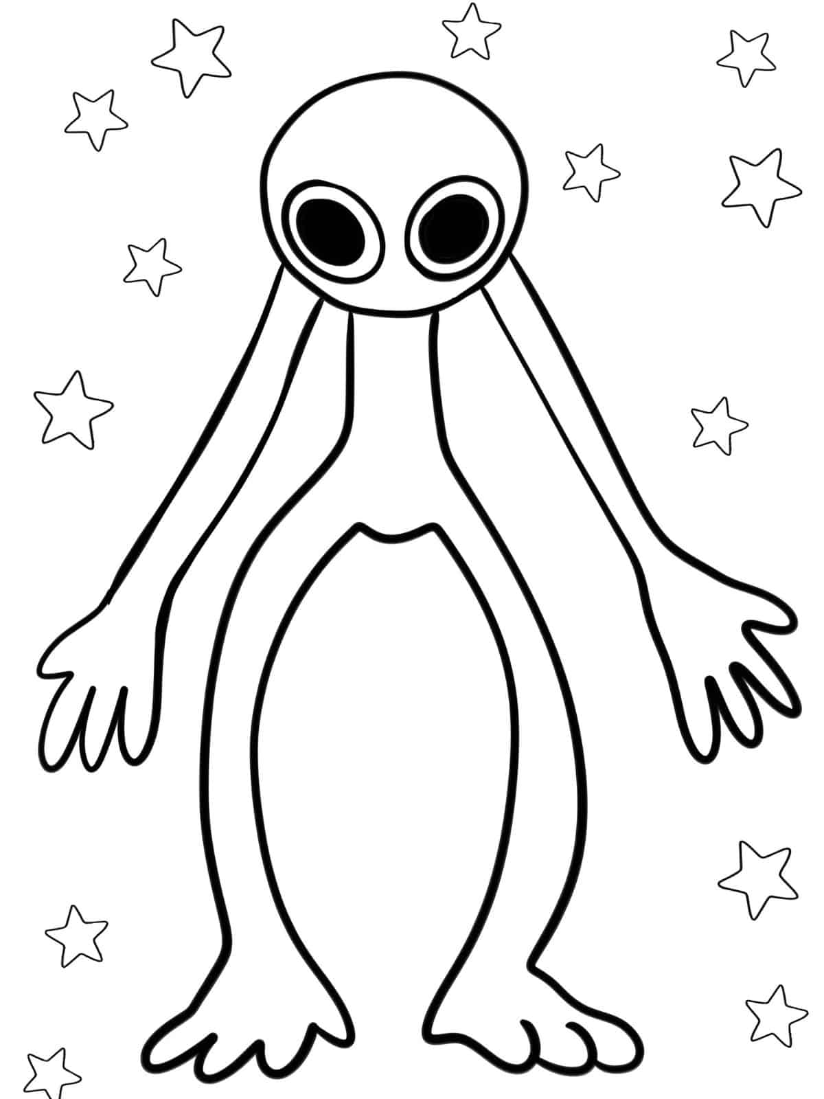 Green Rainbow Friends Coloring Pages