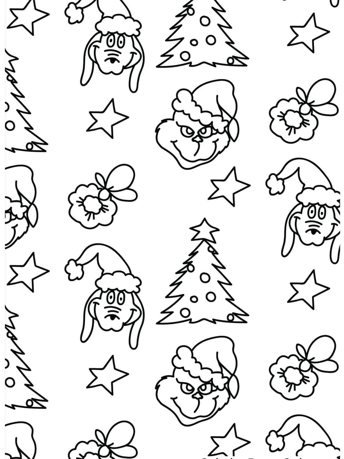 Grinch Christmas Sticker Coloring Pages