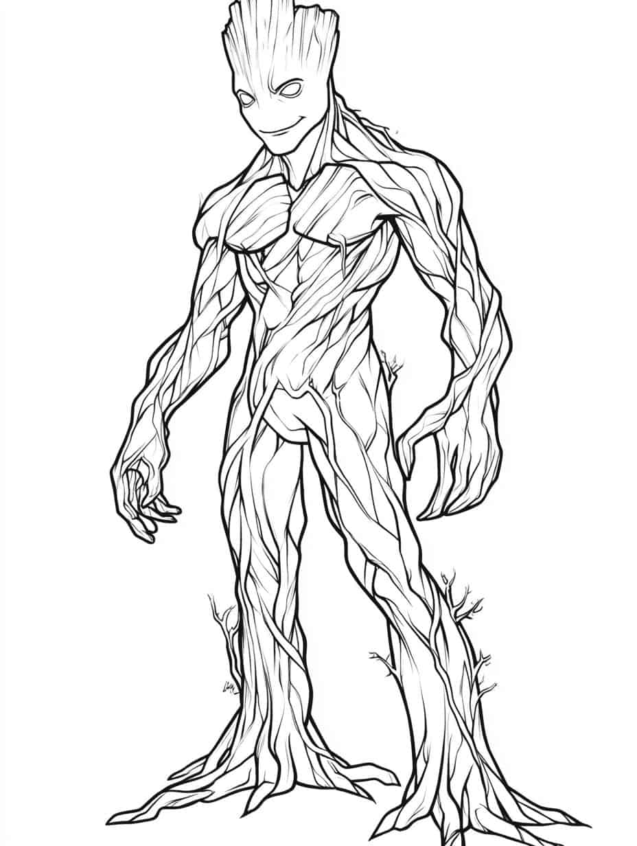 Groot Coloring Pages Simple