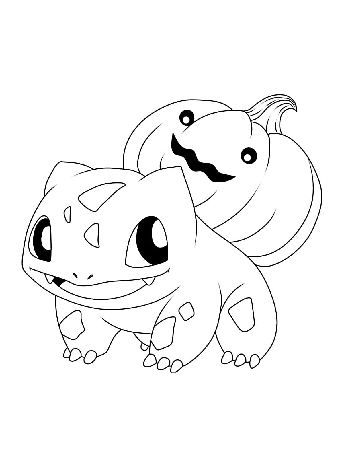 Halloween Bulbasaur Pokemon Coloring Page