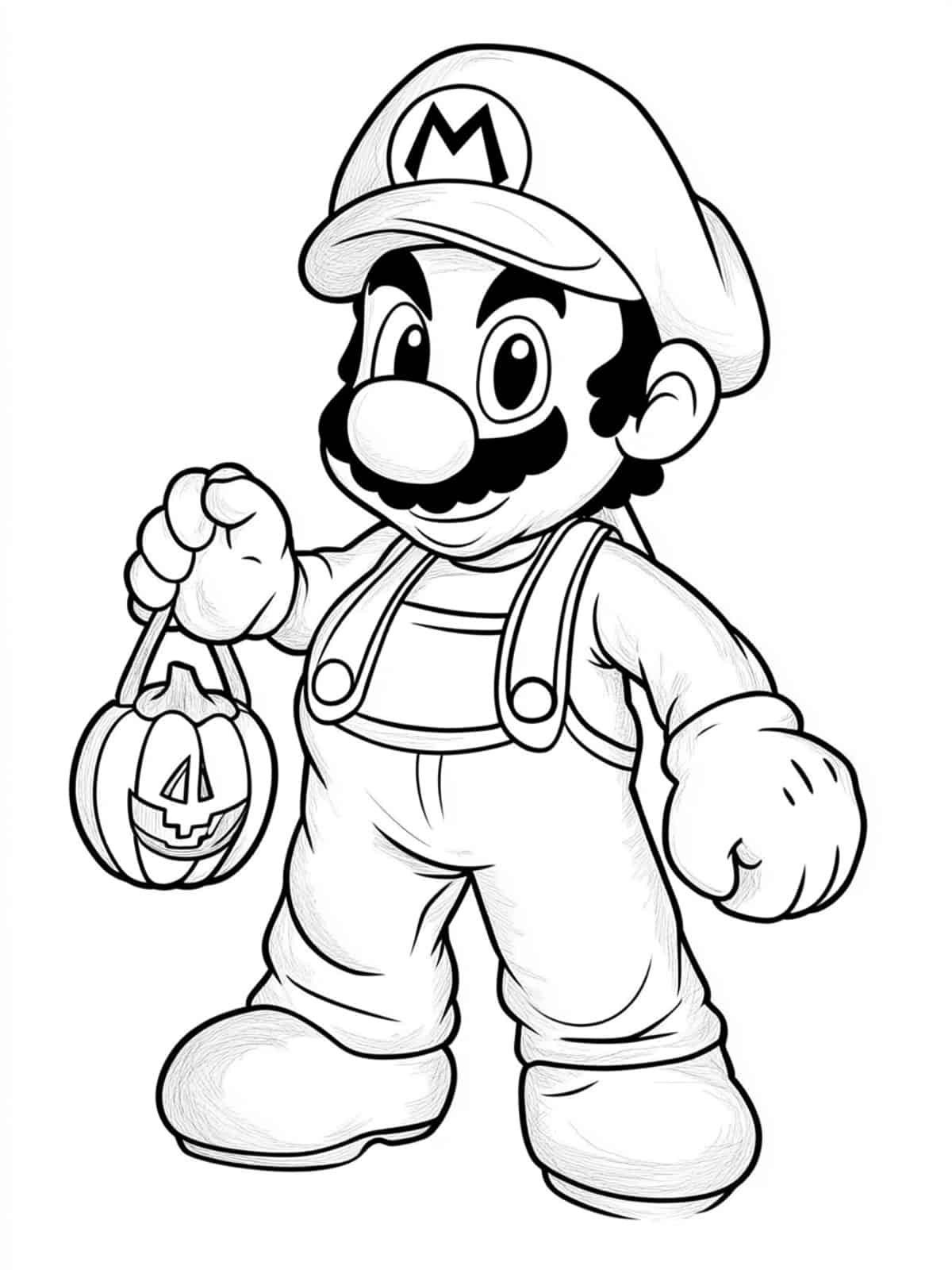 Halloween Mario Coloring Page