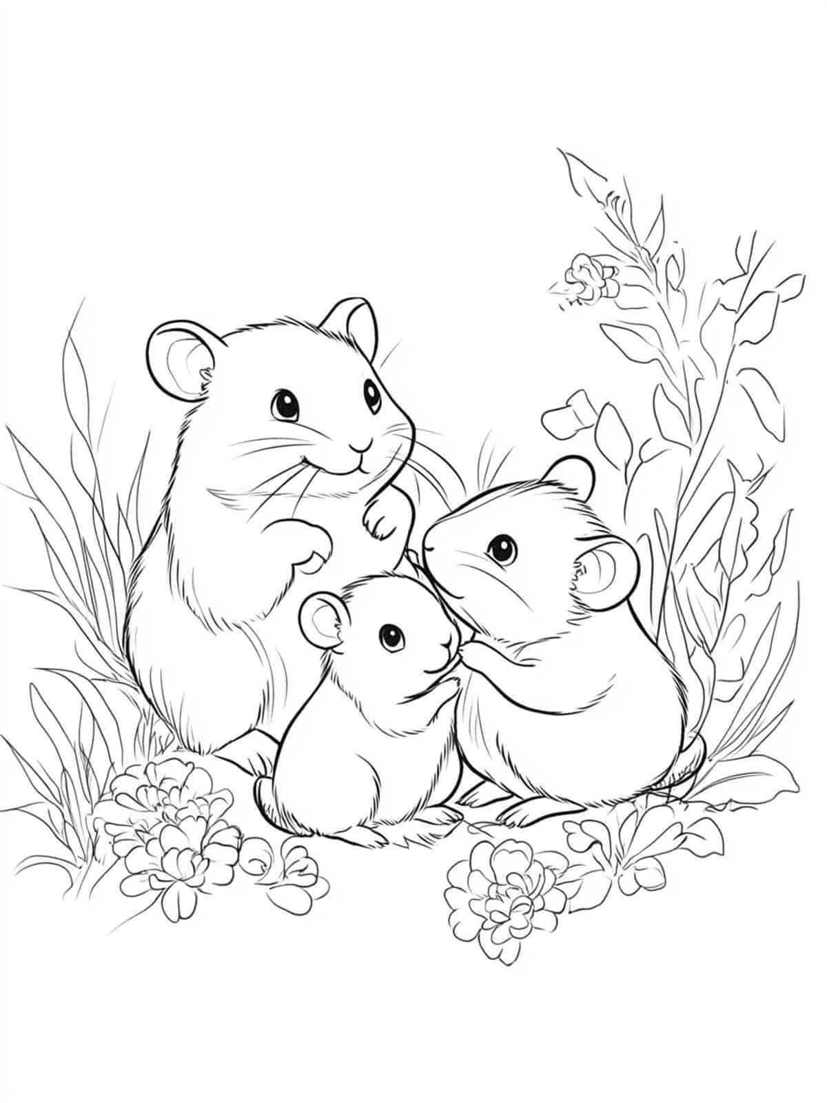 Hamster Family Coloring Pages