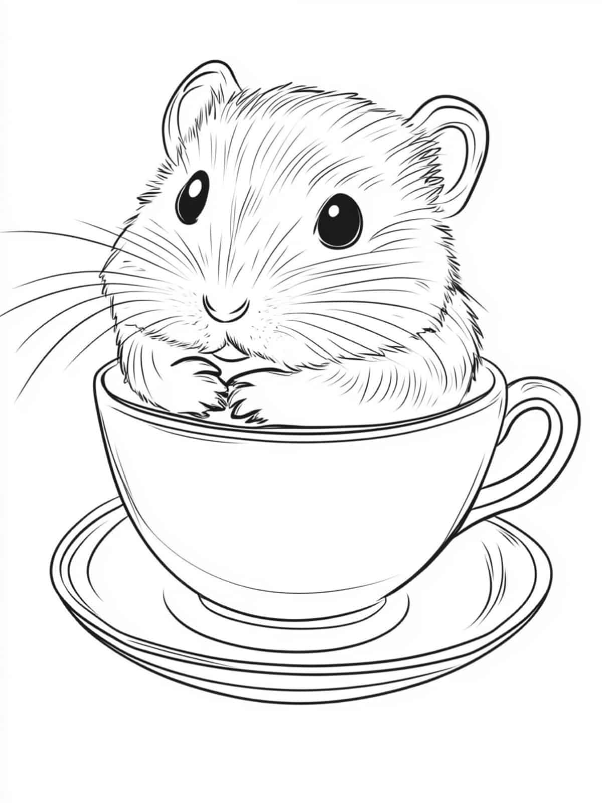 Hamster In A Teacup Coloring Pages