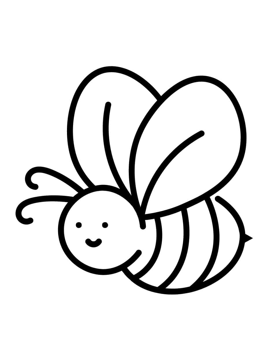 Happy Bee Coloring Sheets