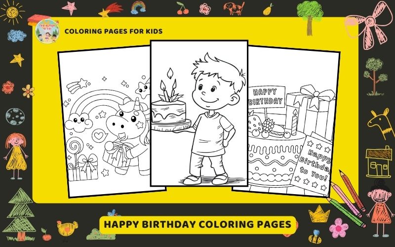 Happy Birthday Coloring Pages Featured Image