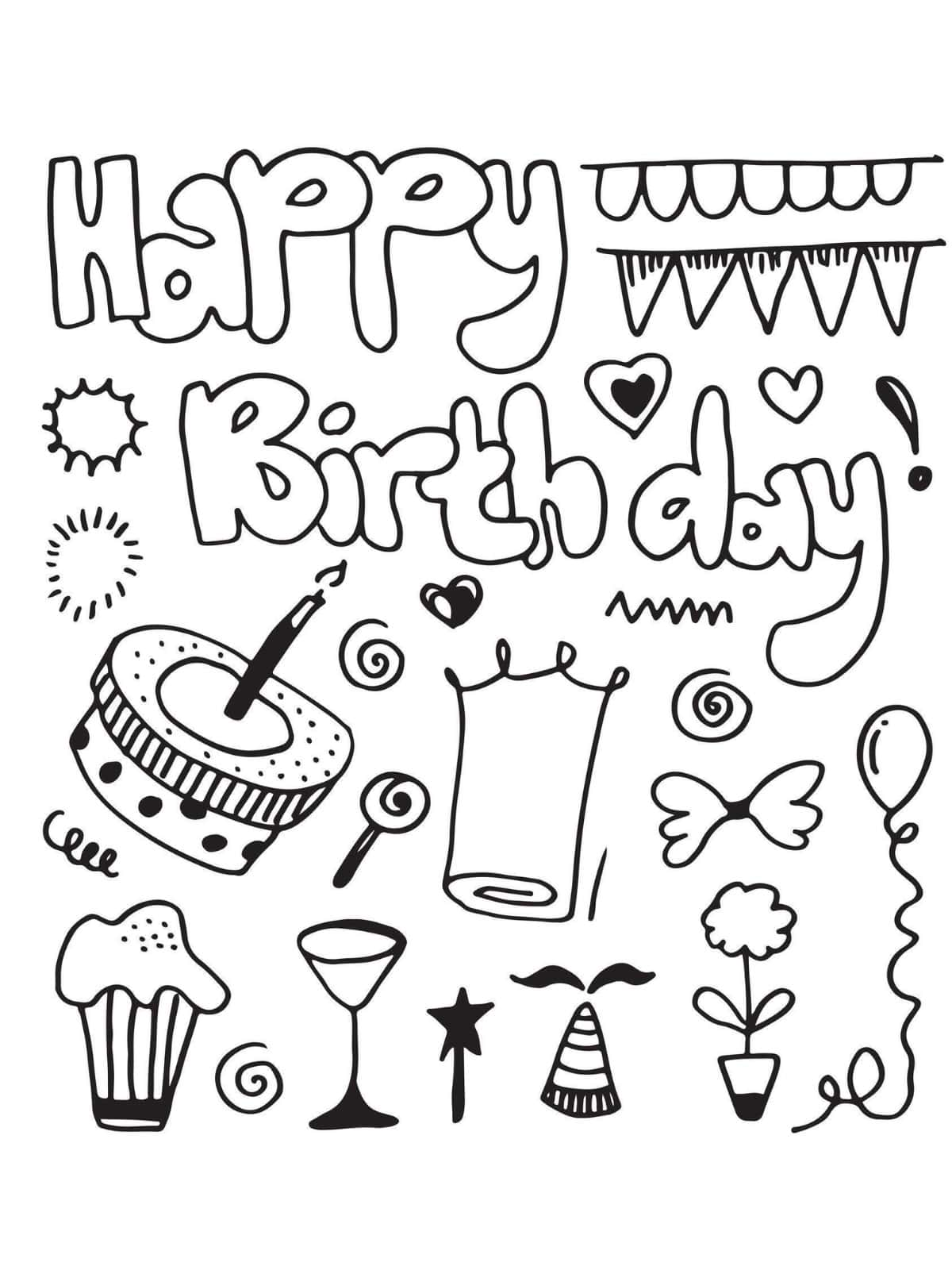 Happy Birthday Coloring Sheets For Kids