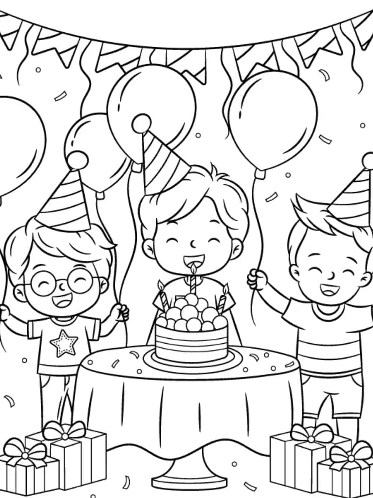 Happy Birthday Friends Coloring Pages