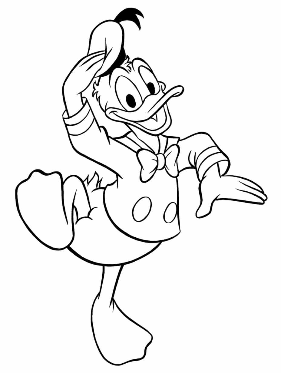 Happy Donald Duck Coloring Pages