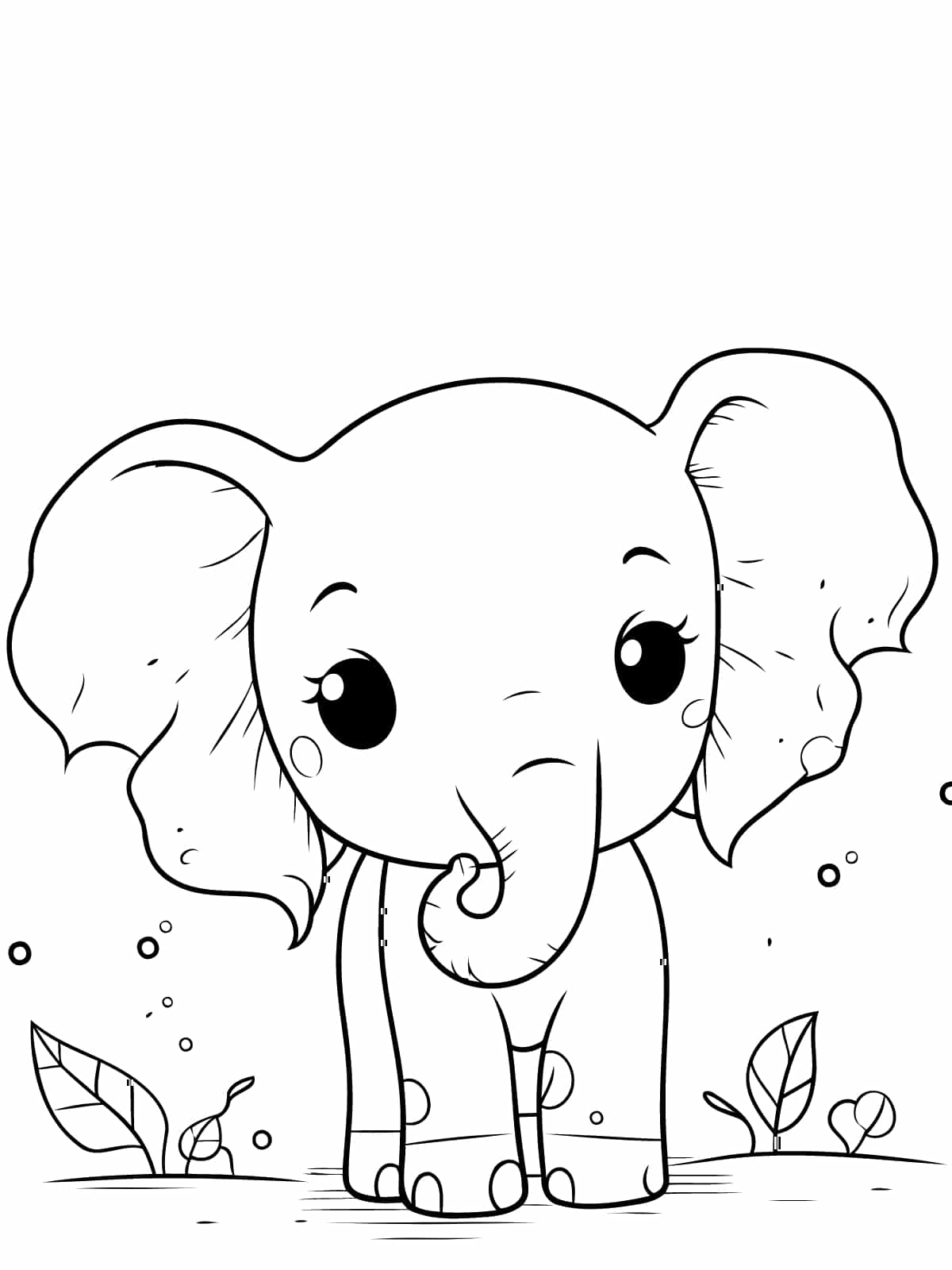 Happy Elephant Coloring Sheets