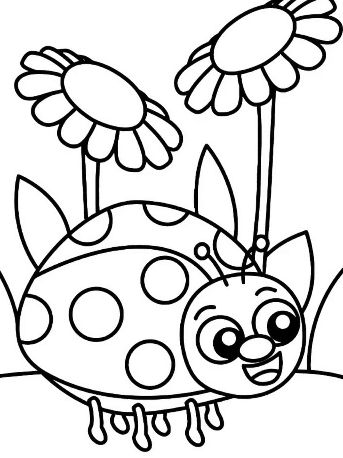 Happy Ladybug Coloring Sheets