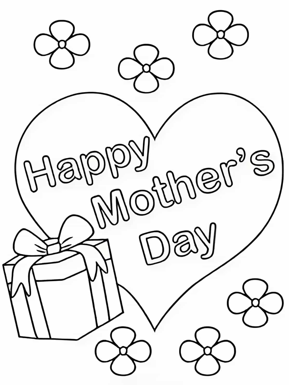 Happy Mother Day Coloring Page