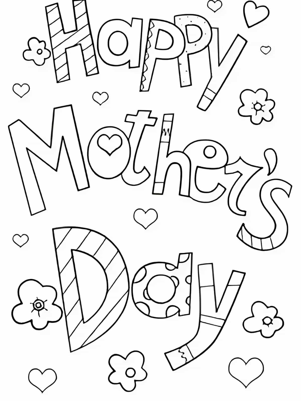 Happy Mother Day Coloring Pages