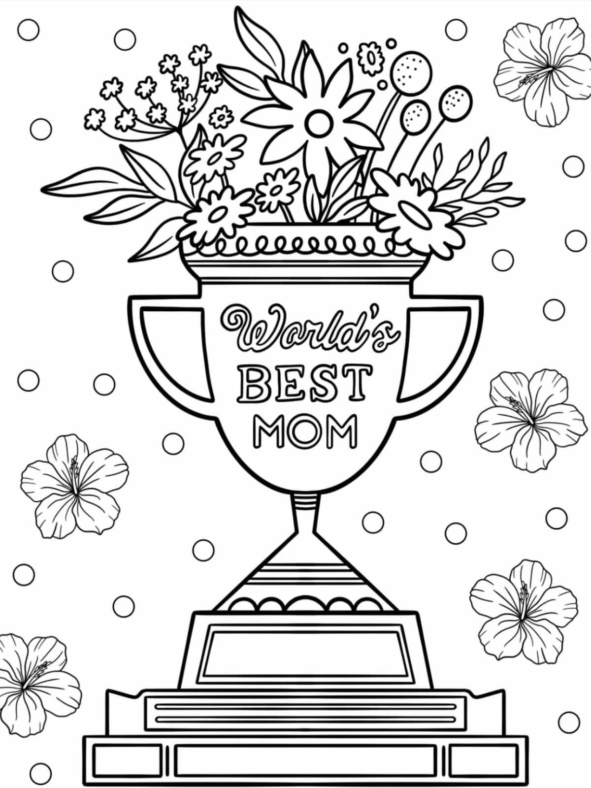 Happy Mother Day Cup Coloring Pages