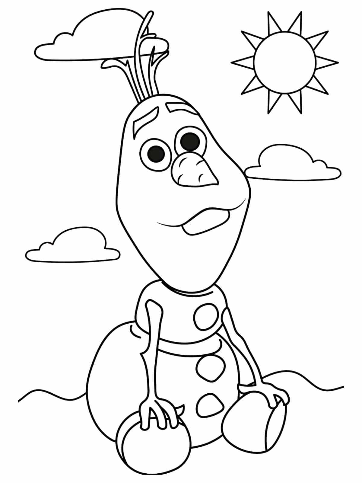 Happy Olaf Coloring Pages