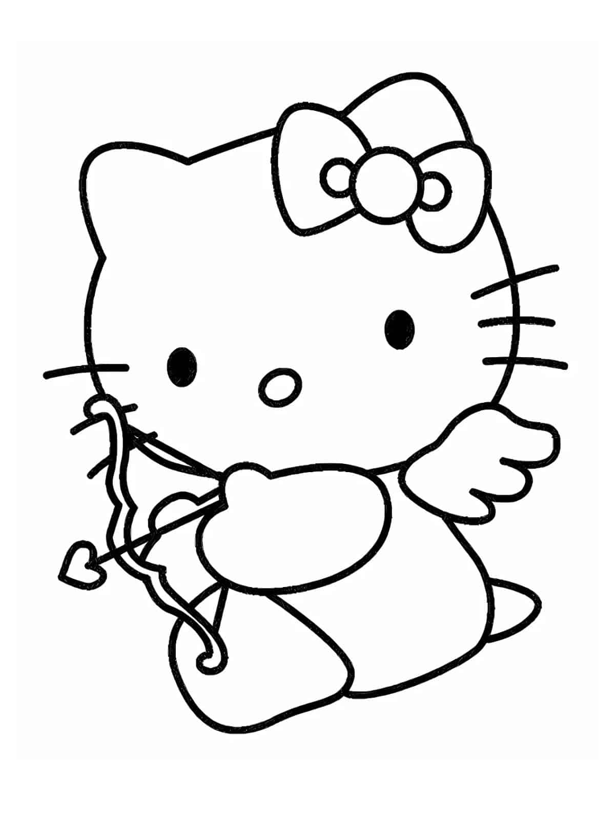 Hello Kitty Cupid Coloring Page